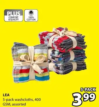 JYSK Lea 5-pack washcloths offer