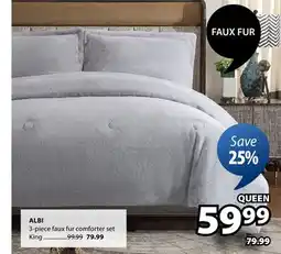 JYSK Albi 3-piece faux fur comforter set offer