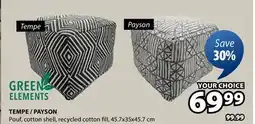 JYSK TEMPE/PAYSON Pouf, cotton shell, recycled cotton fill offer