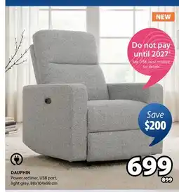JYSK DAUPHIN Power recliner, USB port offer