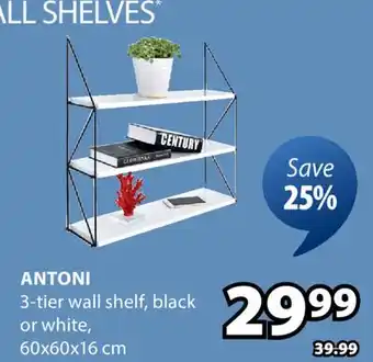 JYSK Antoni 3-tier wall shelf offer