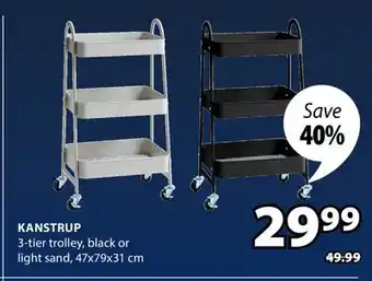JYSK Kanstrup 3-tier trolley offer