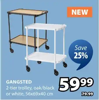 JYSK Gangsted 2-tier trolley offer