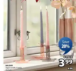 JYSK Baldur Taper candle offer