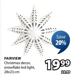 JYSK Fairview Christmas decor, snowflake led light offer