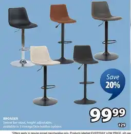 JYSK Broager Swivel bar stool offer