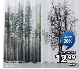JYSK Teak / Spiritwood Shower curtain offer