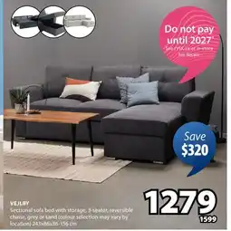 JYSK VEJLBY Sectional sofa bed with storage offer