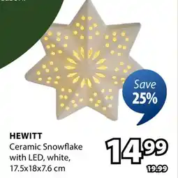 JYSK Hewitt Ceramic Snowflake with LED offer