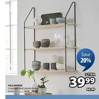 JYSK Hejlsminde 3-tier wall shelf offer