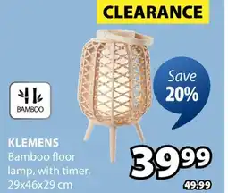 JYSK Klemens Bamboo floor lamp offer