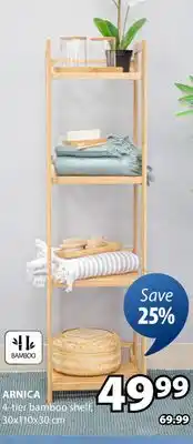 JYSK Arnica 4-tier bamboo shelf offer