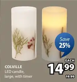 JYSK COLVILLE LED candle large with timer offer