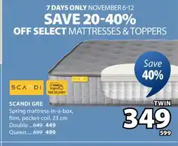 JYSK SCANDI GRE Spring mattress-in-a-box,firm,pocket- coil,23 cm offer