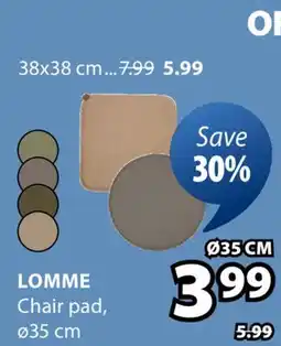 JYSK Lomme Chair pad offer