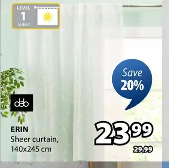 JYSK Erin Sheer curtain offer