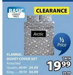 JYSK FLANNEL DUVET COVER SET,ARCTIC offer