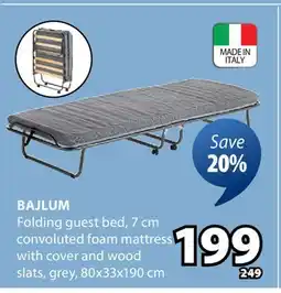 JYSK Bajlum Folding guest bed offer