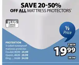 JYSK Protektion 5-sided waterproof mattress protector offer