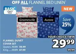 JYSK GNOMESVILLE,AURORA FLANNEL DUVET COVER SET offer