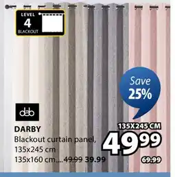 JYSK Darby Blackout curtain panel offer