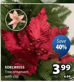 JYSK Edelweiss Tree ornament, with clip offer