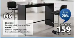 JYSK BROHAVE Bar table, black | FLEINA Bar stool offer