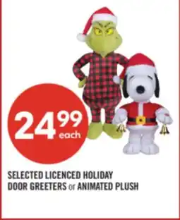 Shoppers Drug Mart SELECTED LICENCED HOLIDAY DOOR GREETERS or ANIMATED PLUSH offer