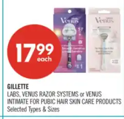 Shoppers Drug Mart GILLETTE LABS, VENUS RAZOR SYSTEMS or VENUS INTIMATE FOR PUBIC HAIR SKIN CARE PRODUCTS offer