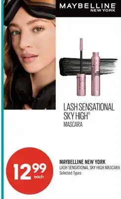 Shoppers Drug Mart MAYBELLINE NEW YORK LASH SENSATIONAL SKY HIGH MASCARA offer