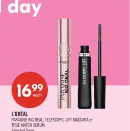 Shoppers Drug Mart L'ORÉAL PARADISE BIG DEAL, TELESCOPIC LIFT MASCARA or TRUE MATCH SERUM offer