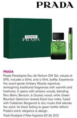 Shoppers Drug Mart Prada Paradigm 2-Piece Fragrance Gift Set offer