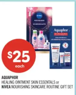 Shoppers Drug Mart AQUAPHOR HEALING OINTMENT SKIN ESSENTALS or NIVEA NOURISHING SKINCARE ROUTINE GIFT SET offer