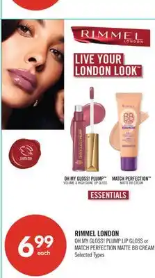 Shoppers Drug Mart RIMMEL LONDON OH MY GLOSS! PLUMP LIP GLOSS or MATCH PERFECTION MATTE BB CREAM offer