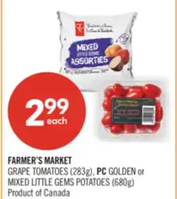 Shoppers Drug Mart FARMER'S MARKET GRAPE TOMATOES (283g), PC GOLDEN or MIXED LITTLE GEMS POTATOES (680g) offer