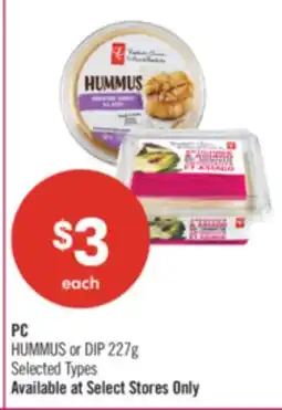 Shoppers Drug Mart PC HUMMUS or DIP offer