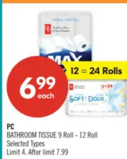 Shoppers Drug Mart PC BATHROOM TISSUE offer