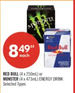 Shoppers Drug Mart RED BULL (4 x 250mL) or MONSTER (4 x 473mL) ENERGY DRINK offer