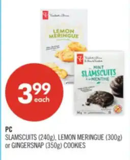 Shoppers Drug Mart PC SLAMSCUITS (240g), LEMON MERINGUE (300g) or GINGERSNAP (350g) COOKIES offer