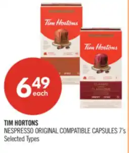 Shoppers Drug Mart TIM HORTONS NESPRESSO ORIGINAL COMPATIBLE CAPSULES offer