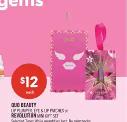 Shoppers Drug Mart QUO BEAUTY LIP PLUMPER, EYE & LIP PATCHES or REVOLUTION MINI GIFT SET offer