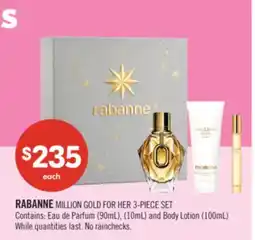 Shoppers Drug Mart RABANNE MILLION GOLD FOR HER 3-PIECE SET offer