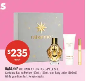 Shoppers Drug Mart RABANNE MILLION GOLD FOR HER 3-PIECE SET offer