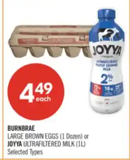 Shoppers Drug Mart BURNBRAE LARGE BROWN EGGS (1 Dozen) or JOYYA ULTRAFILTERED MILK (1L) offer