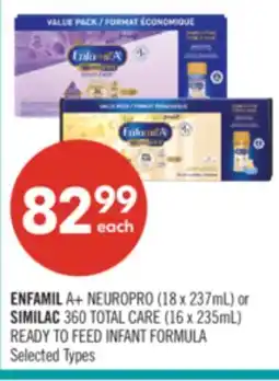 Shoppers Drug Mart ENFAMIL A+ NEUROPRO (18 x 237mL) or SIMILAC 360 TOTAL CARE (16 x 235mL) READY TO FEED INFANT FORMULA offer