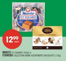 Shoppers Drug Mart MORITZ ICY SQUARES (495g) or FERRERO COLLECTION GRAND ASSORTMENT CHOCOLATES (118g) offer