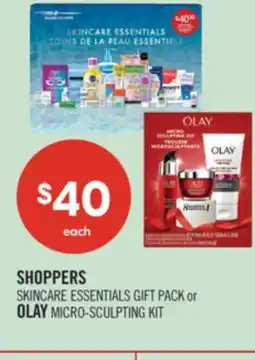 Shoppers Drug Mart SHOPPERS SKINCARE ESSENTIALS GIFT PACK or OLAY MICRO-SCULPTING KIT offer