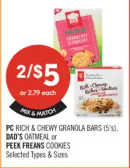 Shoppers Drug Mart PC RICH & CHEWY GRANOLA BARS (5's), DAD'S OATMEAL or PEEK FREANS COOKIES offer