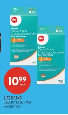 Shoppers Drug Mart LIFE BRAND DIABETIC SOCKS offer