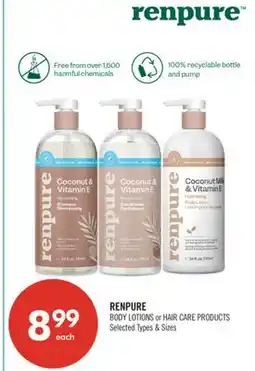 Shoppers Drug Mart RENPURE BODY LOTIONS or HAIR CARE PRODUCTS offer